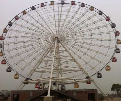 A vintage ride ferris wheel for fairground funfairs