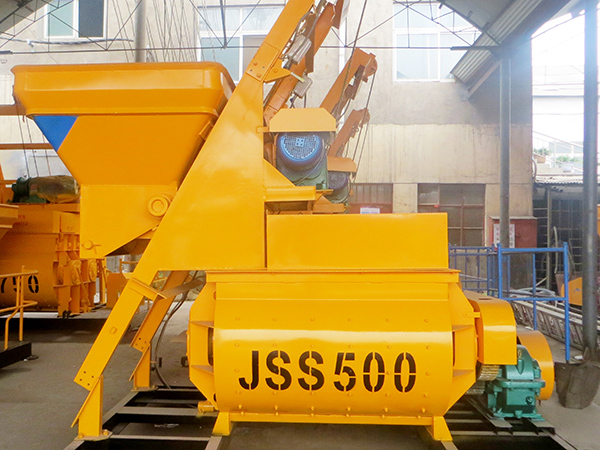 JSS500 twin shaft concrete mixer