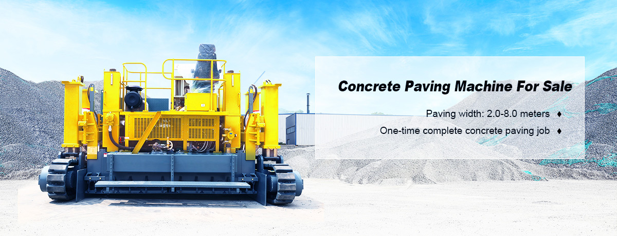 Aimix concrete paving machine banner