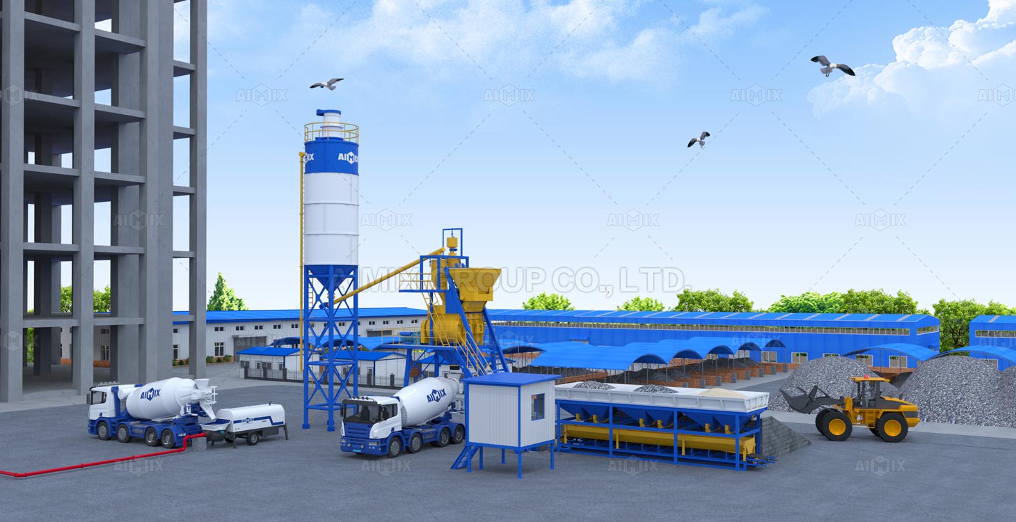 Hopper type batching plant 3d drawing